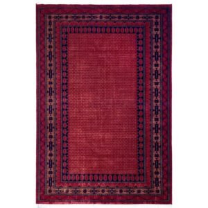 Handmade Hand Knotted Wool Area Carpet, Red, Traditional Kanta Style, 5x7 ft