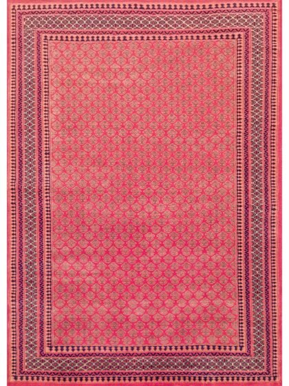 5x7 Feet Hand Knotted Red Wool Carpet