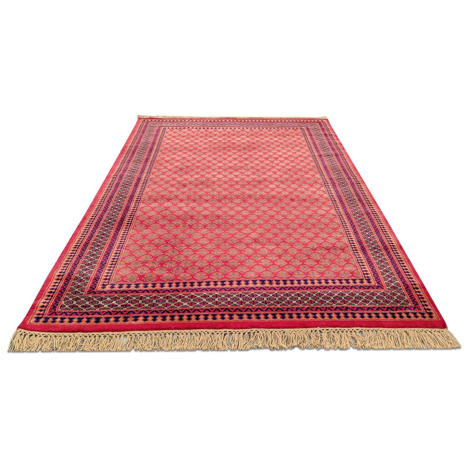 5x7 Feet Hand Knotted Red Wool Carpet - Image 3