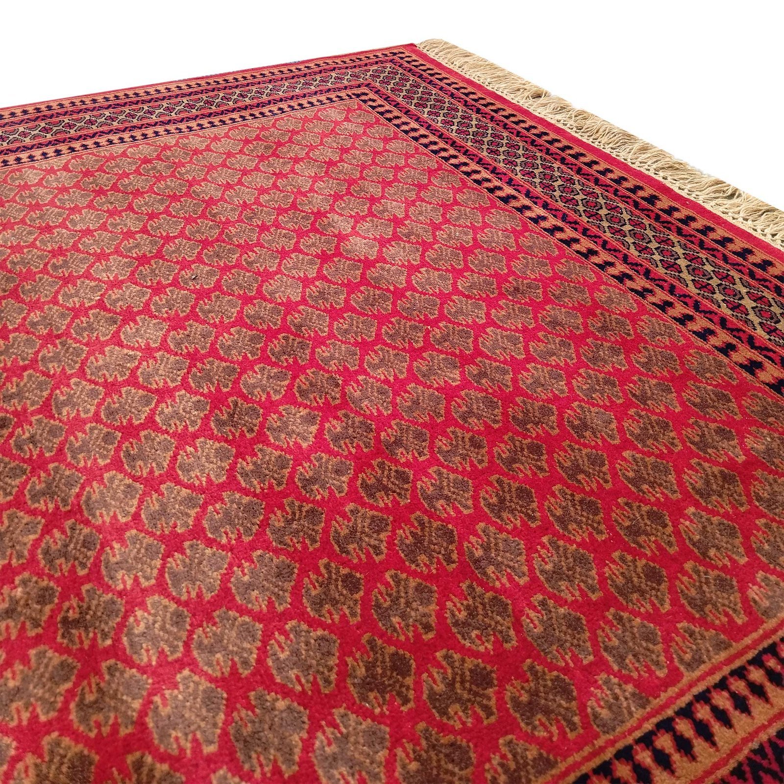 5x7 Feet Hand Knotted Red Wool Carpet - Image 7