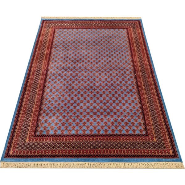 5x7 ft Blue Hand Knotted Wool Carpet