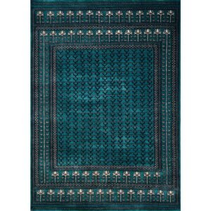 5x7 Handmade Hand Knotted Wool Carpet Parda Turquoise