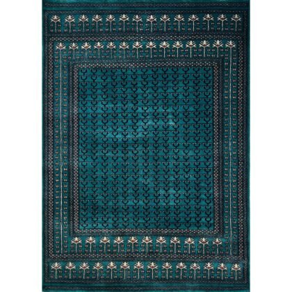 5x7 Handmade Hand Knotted Wool Carpet Parda Turquoise