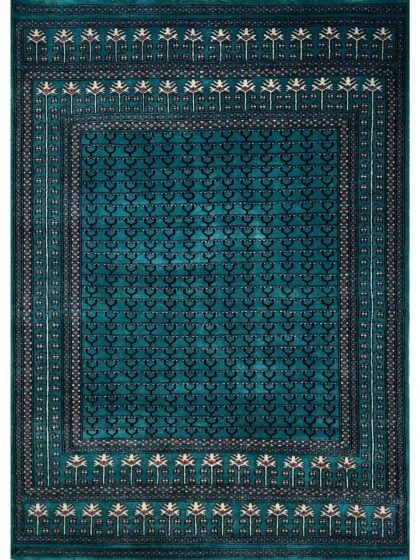5x7 Handmade Hand Knotted Wool Carpet Parda Turquoise
