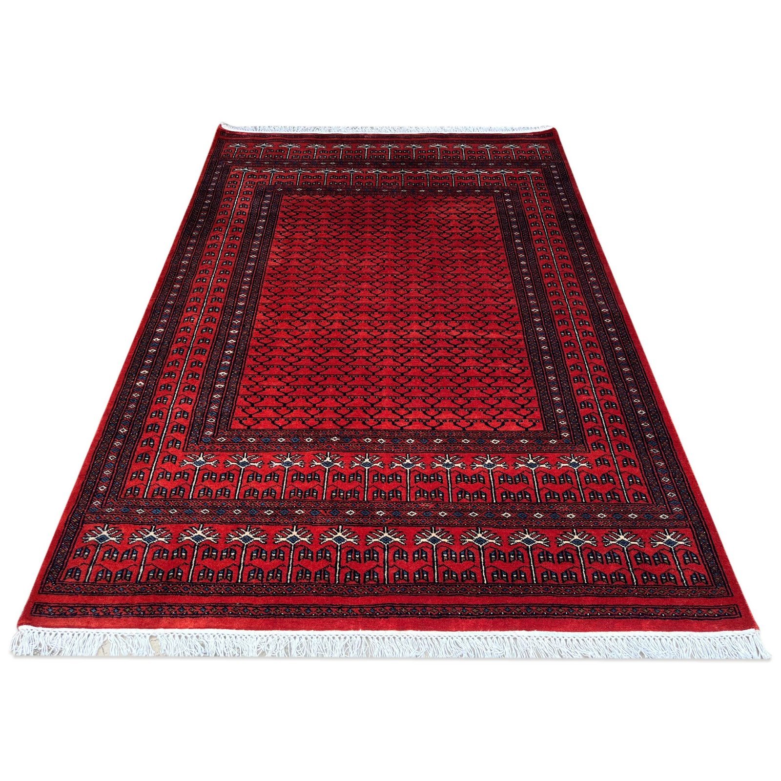 5x7 ft Hand Knotted Wool Carpet Burnt orange Parda - Image 2