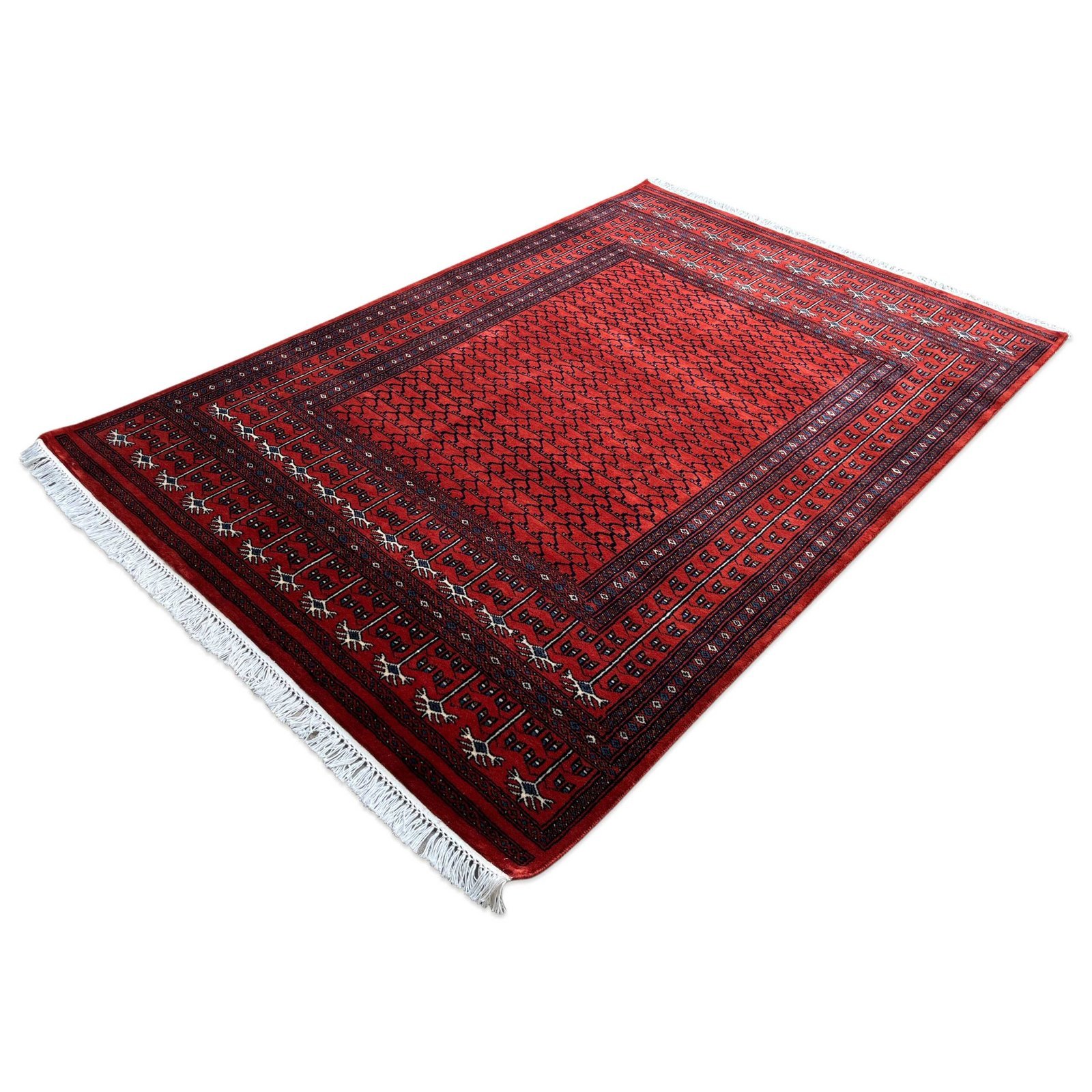 5x7 ft Hand Knotted Wool Carpet Burnt orange Parda - Image 5