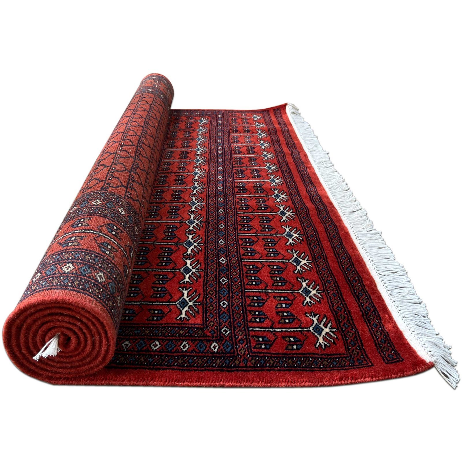 5x7 ft Hand Knotted Wool Carpet Burnt orange Parda - Image 3