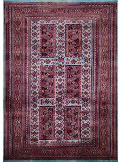 5x7 ft Hand Knotted Turquoise Wool Carpet Tribal