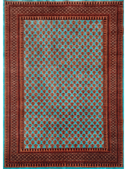 5x7 Feet Hand Knotted Wool Carpet Turquoise