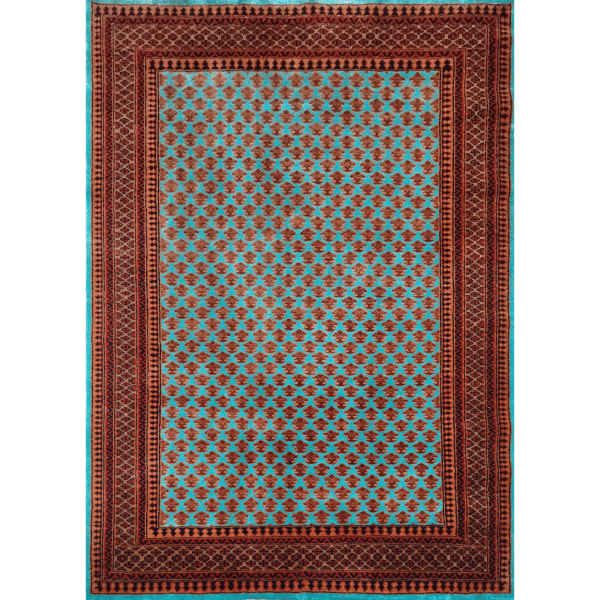 5x7 Feet Hand Knotted Wool Carpet Turquoise