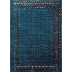 5x7 Feet Handmade Wool Carpet Blue Hand Knotted Parda Carpet