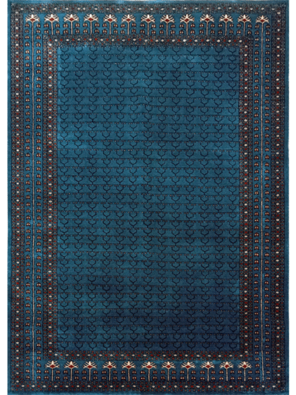 5x7 Feet Handmade Wool Carpet Blue Hand Knotted Parda Carpet