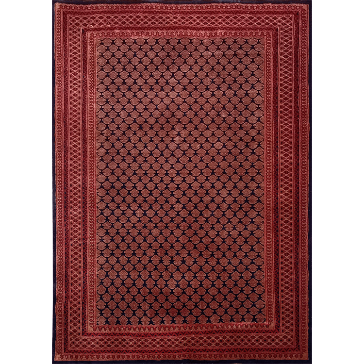 5×7 Feet Wool Black Hand Knotted Lichi Carpet