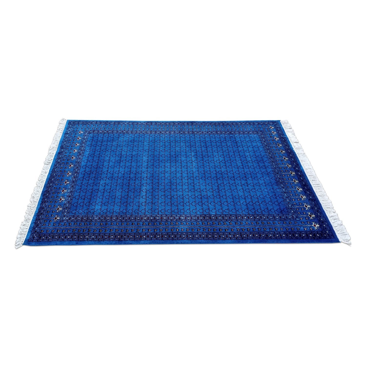 5×7 Feet Handmade Wool Carpet Royal Blue Hand Knotted Parda Carpet - Image 5