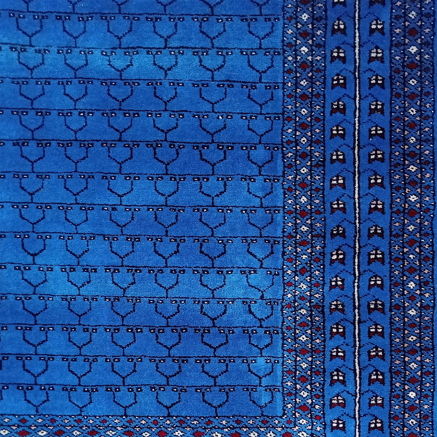5×7 Feet Handmade Wool Carpet Royal Blue Hand Knotted Parda Carpet - Image 2