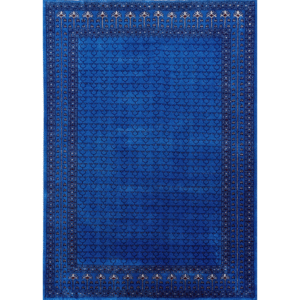 5×7 Feet Handmade Wool Carpet Royal Blue Hand Knotted Parda Carpet