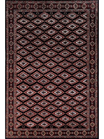 6x9 ft Hand Knotted Woolen Carpet Black