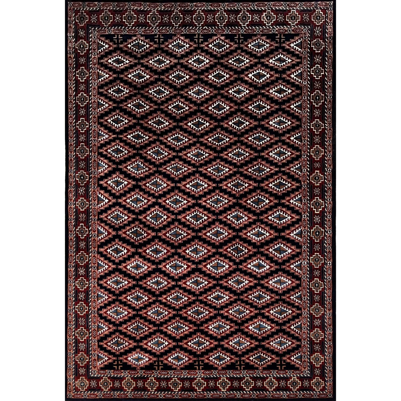 6x9 ft Hand Knotted Woolen Carpet Black