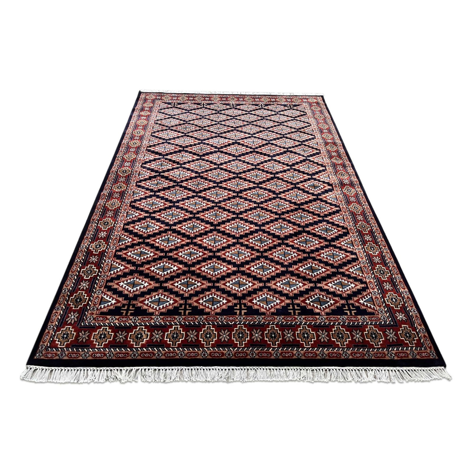 6x9 ft Hand Knotted Woolen Carpet Black - Image 8