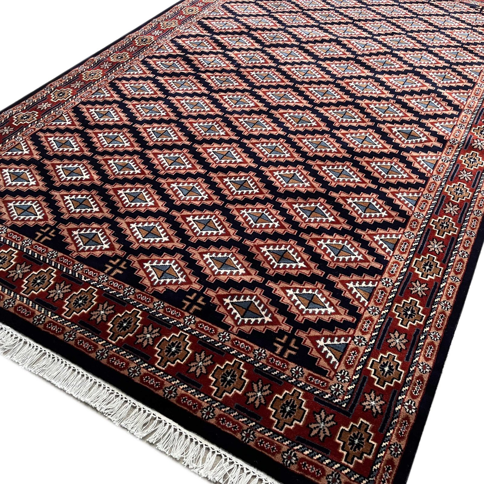 6x9 ft Hand Knotted Woolen Carpet Black - Image 7