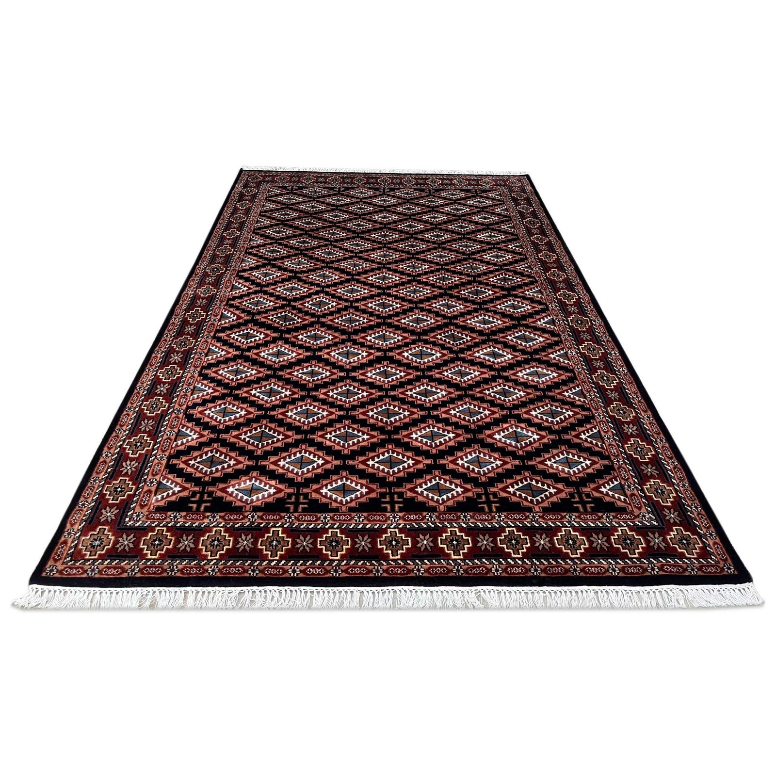 6x9 ft Hand Knotted Woolen Carpet Black - Image 6
