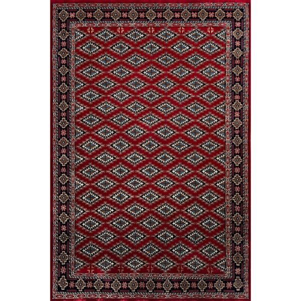 6x9 ft Hand Knotted Wool Carpet Red Barfi