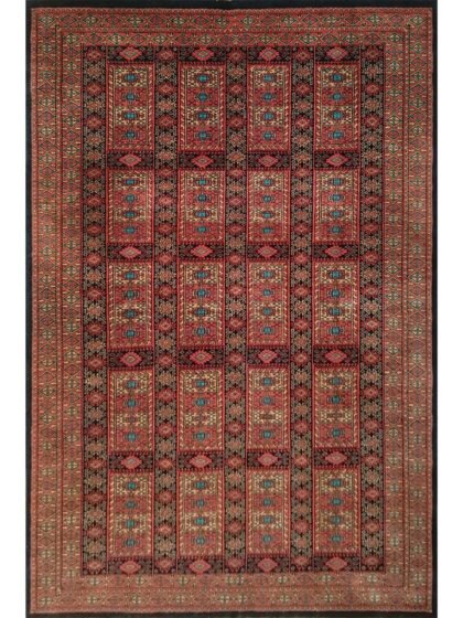 6x9 Feet Hand Knotted Wool Carpet Black & Brown