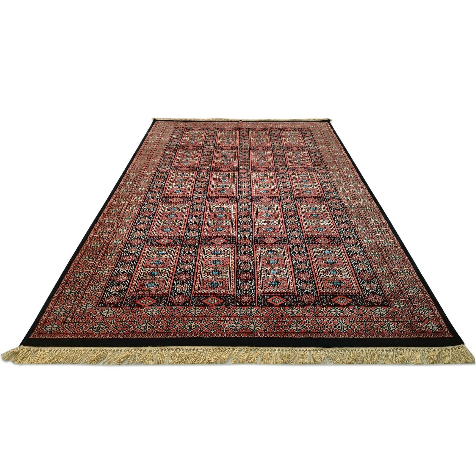 6x9 Feet Hand Knotted Wool Carpet Black & Brown - Image 2