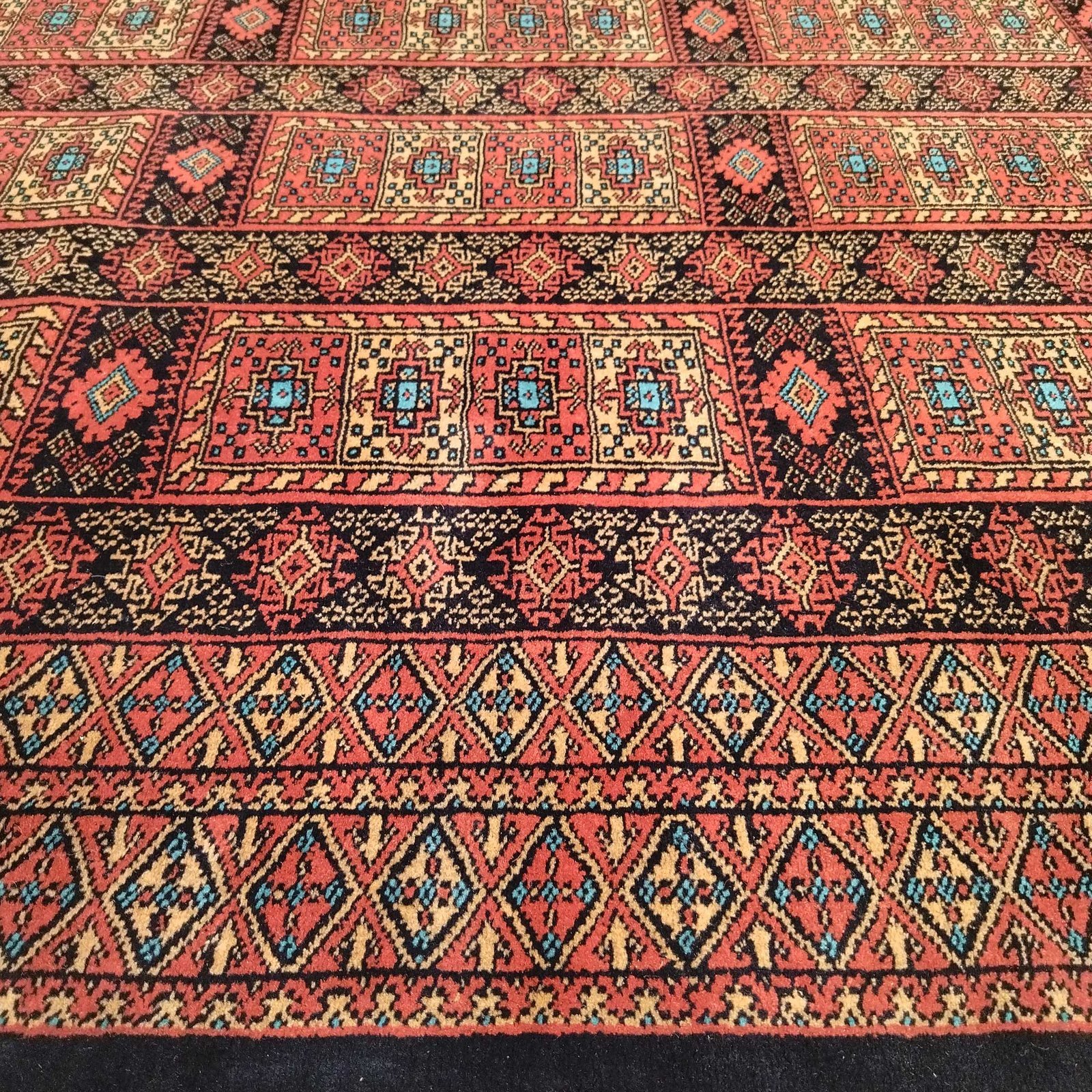 6x9 Feet Hand Knotted Wool Carpet Black & Brown - Image 3