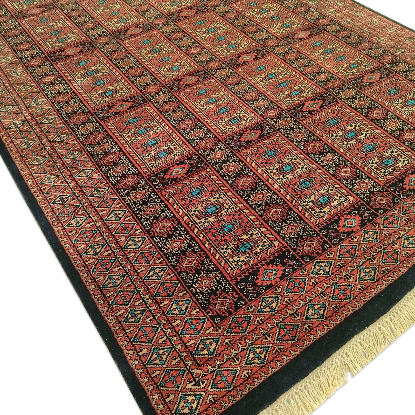 6x9 Feet Hand Knotted Wool Carpet Black & Brown - Image 4
