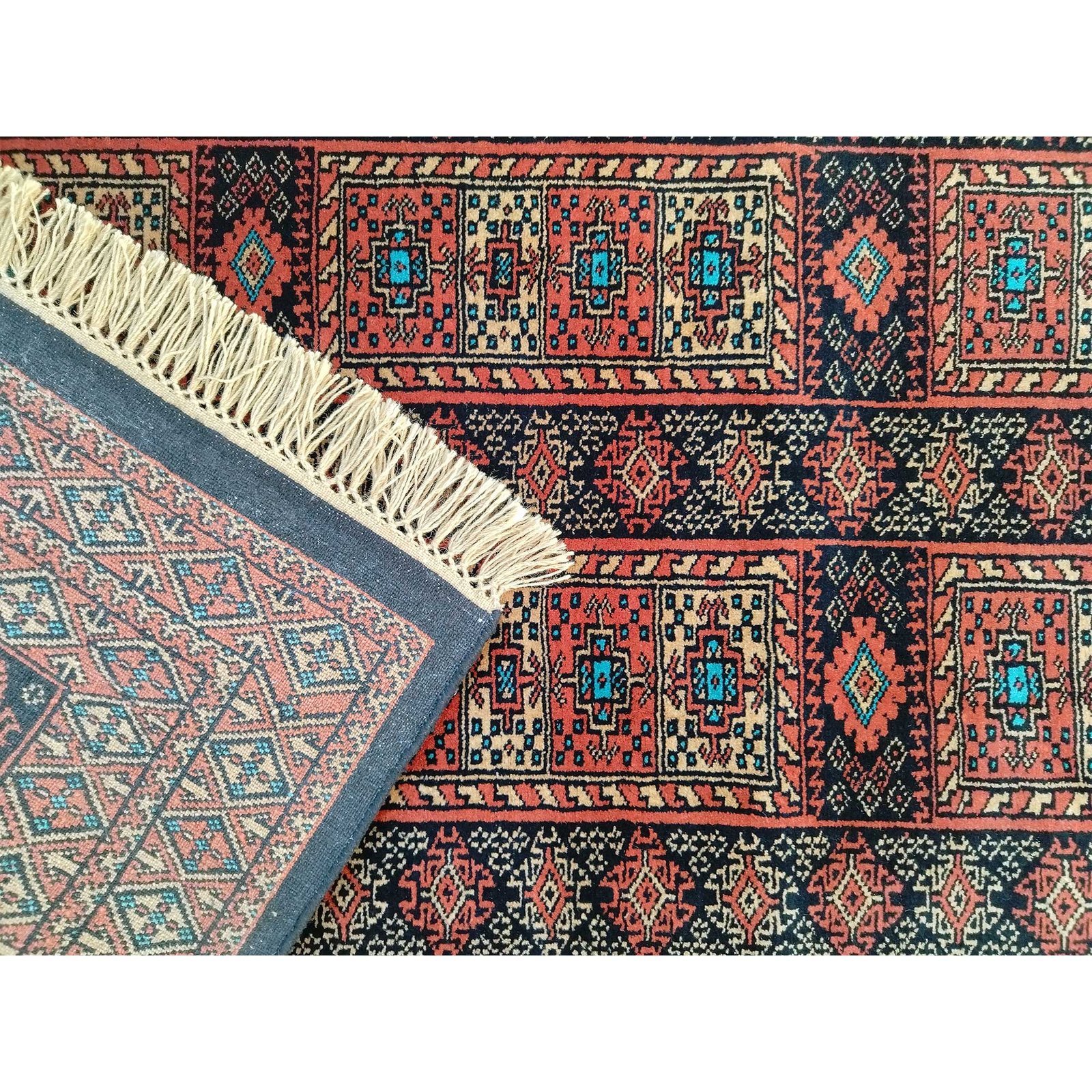 6x9 Feet Hand Knotted Wool Carpet Black & Brown - Image 7