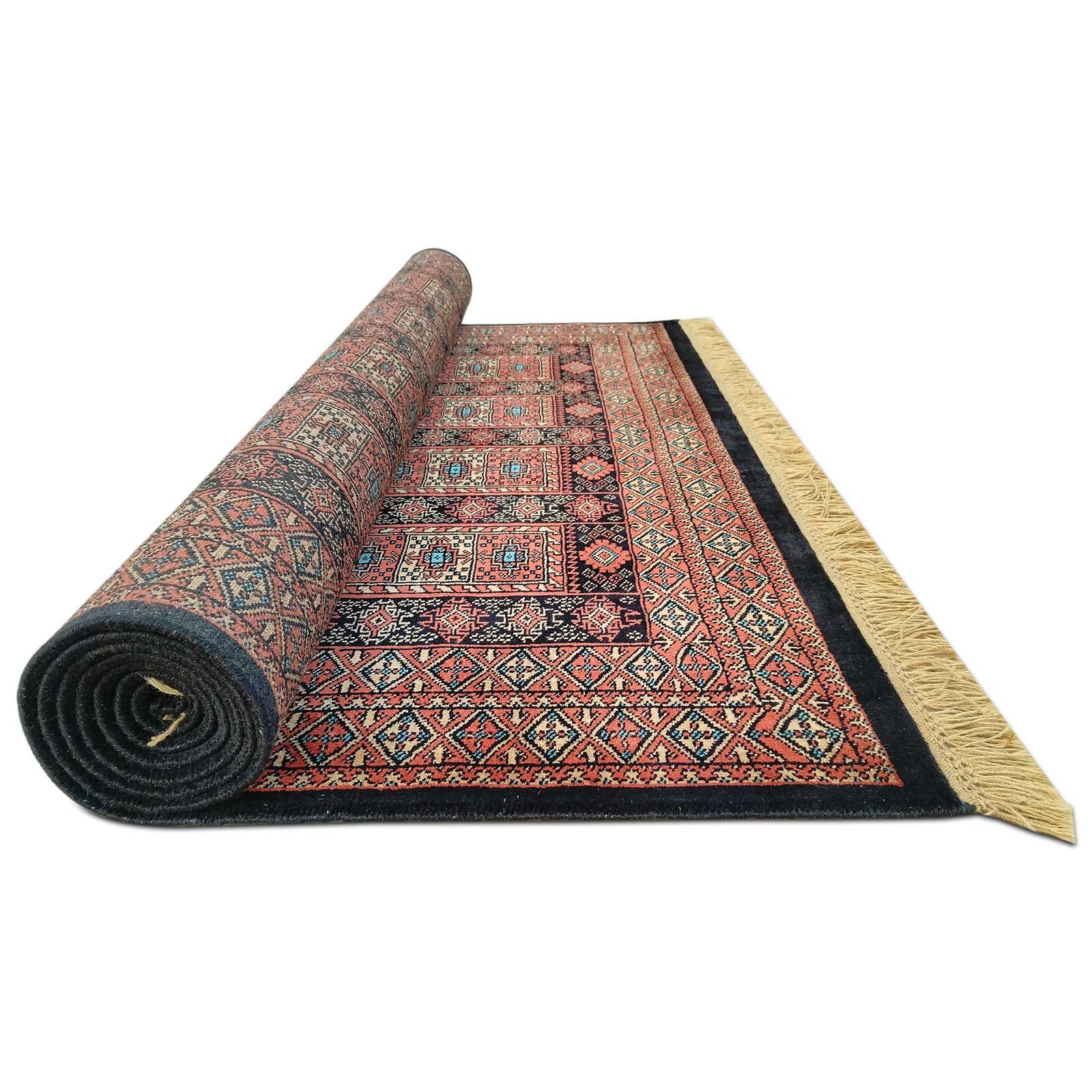 6x9 Feet Hand Knotted Wool Carpet Black & Brown - Image 8