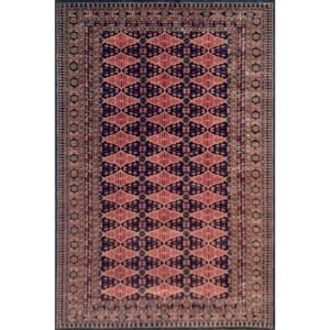 6x9 Feet Wool Black Handmade Tribal Carpet