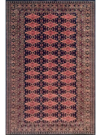 6x9 Feet Wool Black Handmade Tribal Carpet