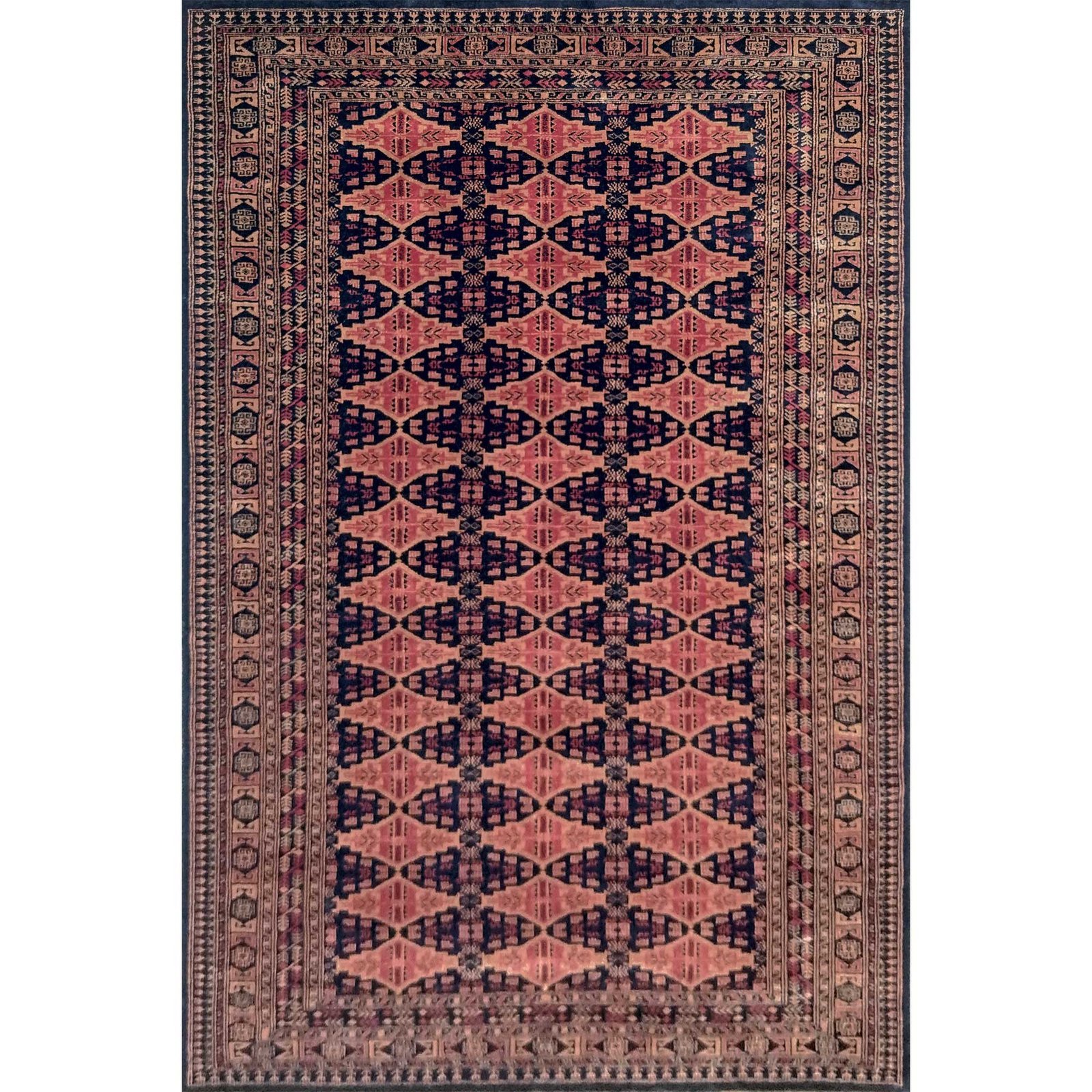 6x9 Feet Wool Black Handmade Tribal Carpet