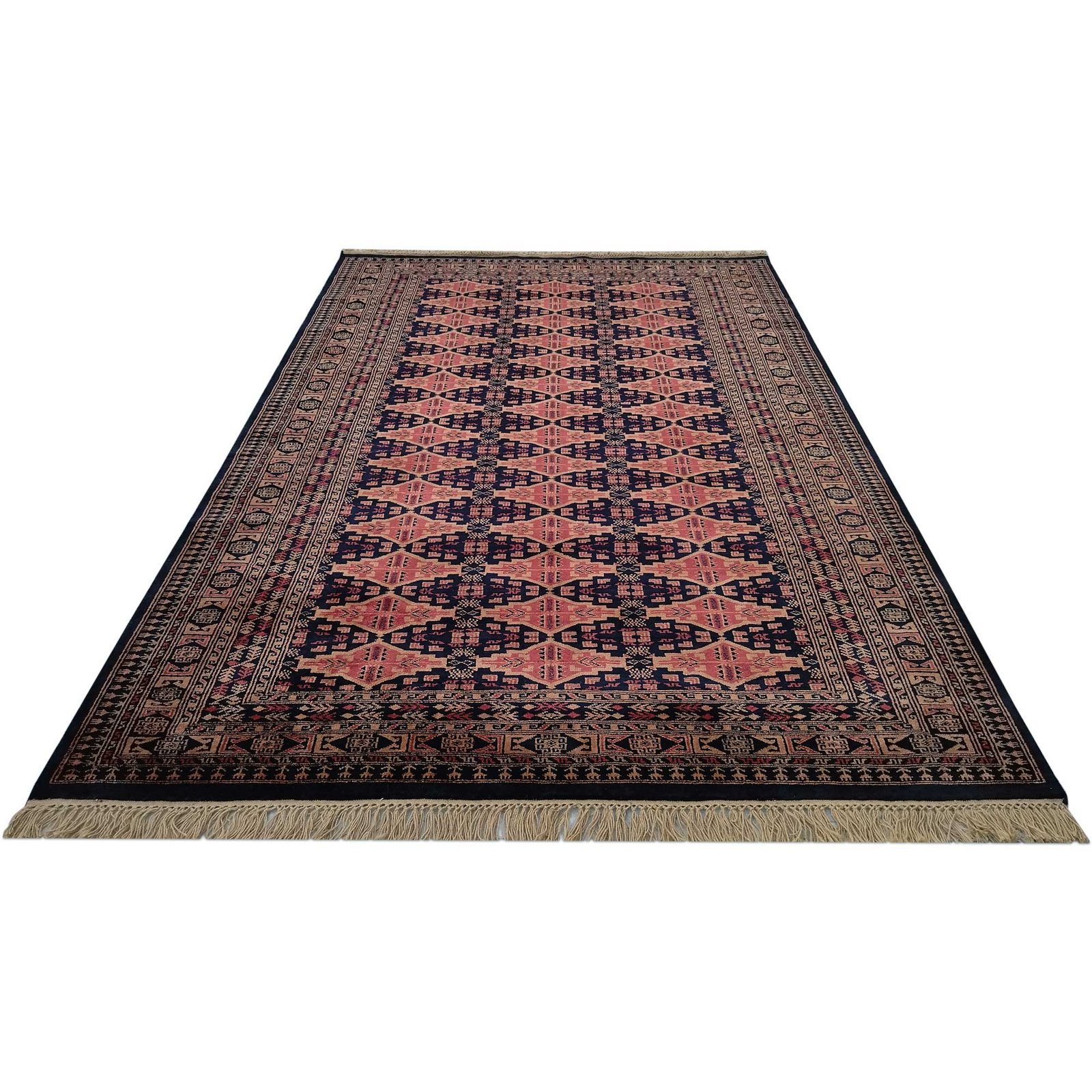 6x9 Feet Wool Black Handmade Tribal Carpet - Image 2