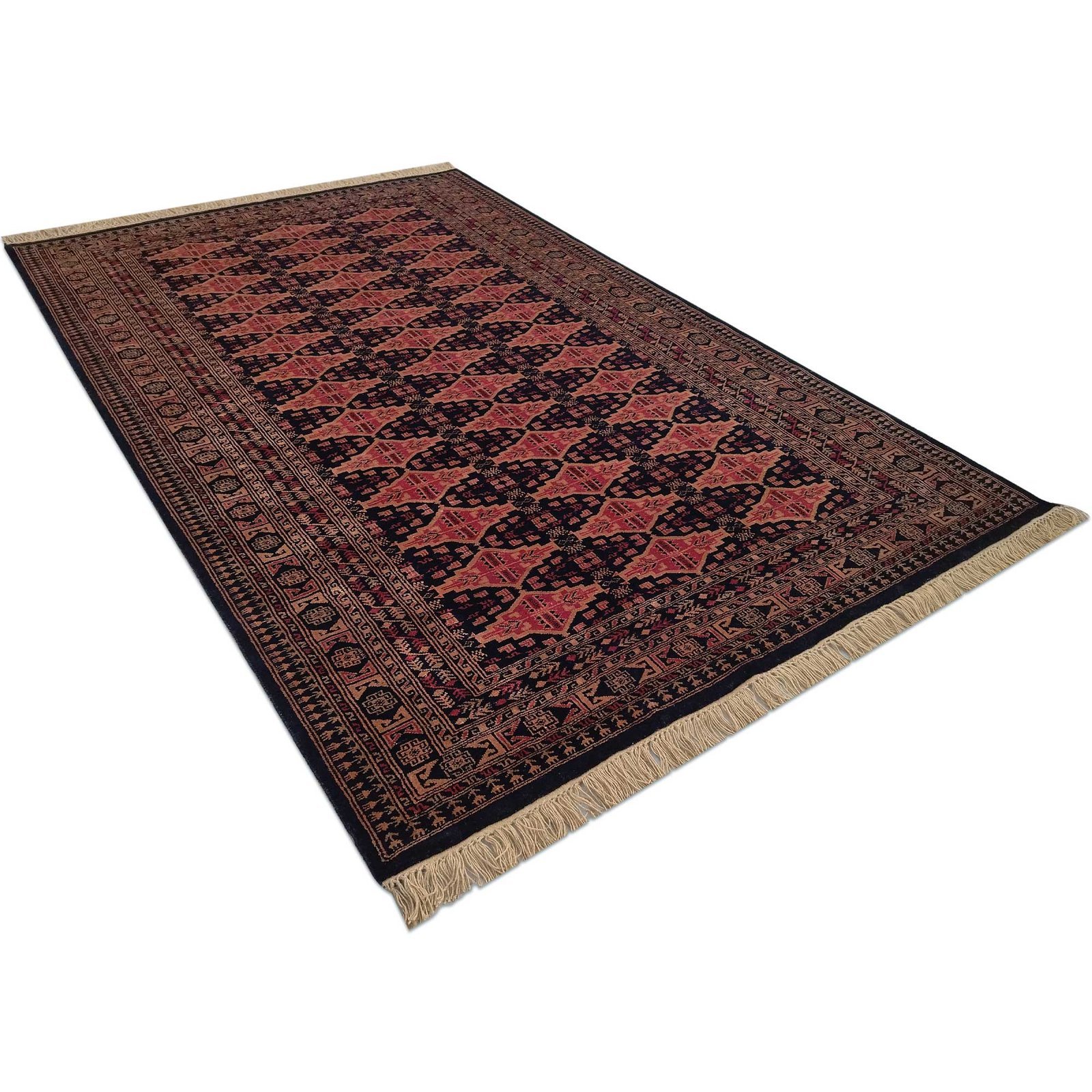 6x9 Feet Wool Black Handmade Tribal Carpet - Image 7