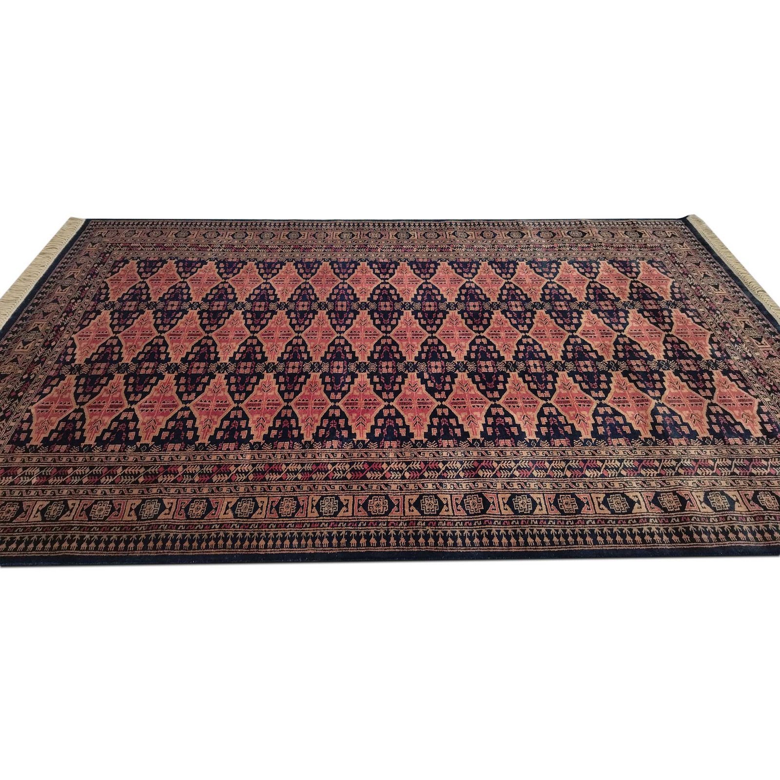 6x9 Feet Wool Black Handmade Tribal Carpet - Image 6