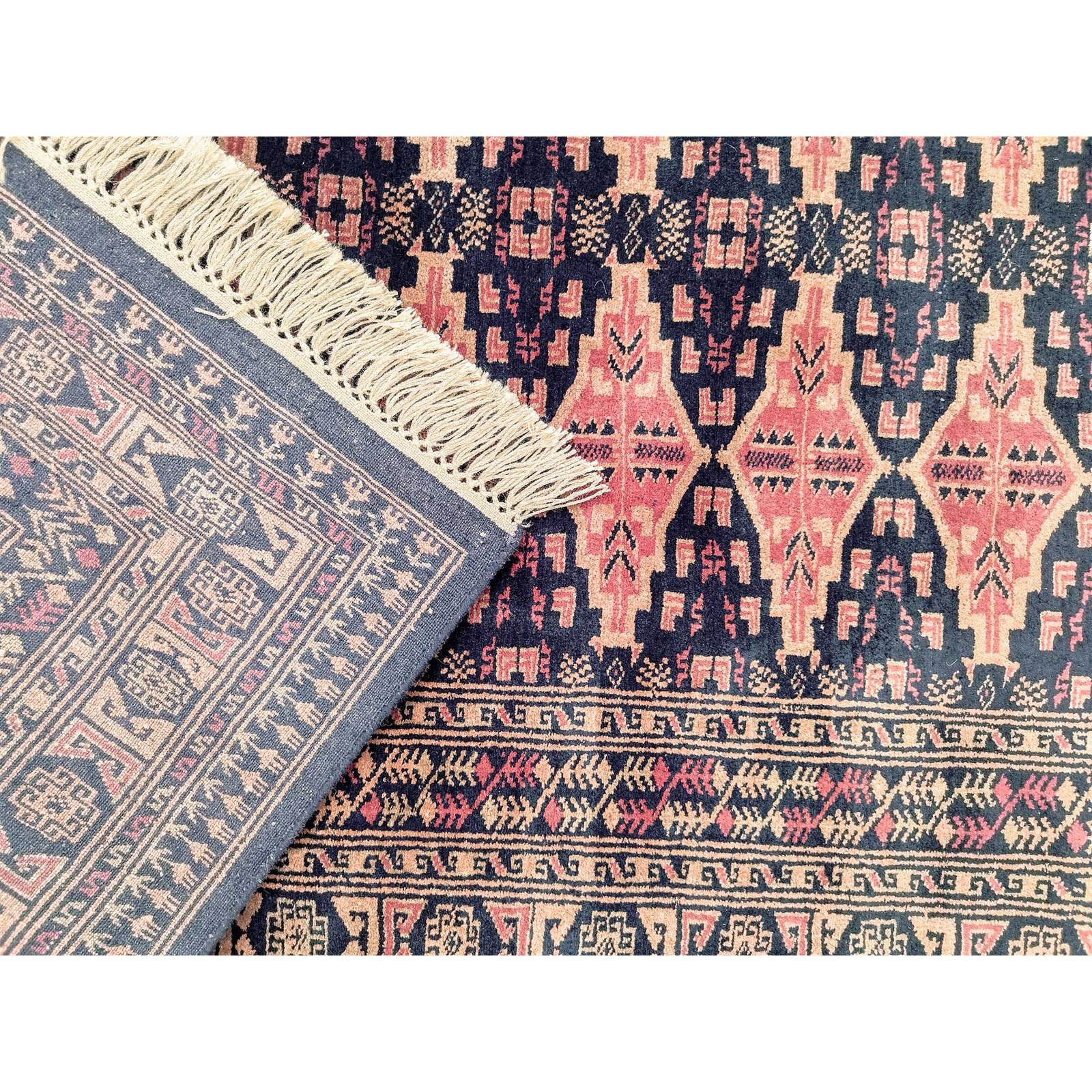 6x9 Feet Wool Black Handmade Tribal Carpet - Image 5