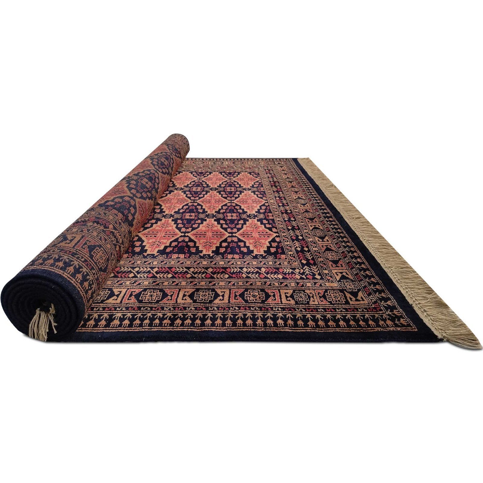 6x9 Feet Wool Black Handmade Tribal Carpet - Image 3
