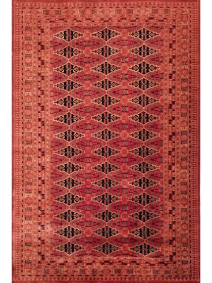 6x9 Feet Wool Red Hand Knotted Carpet