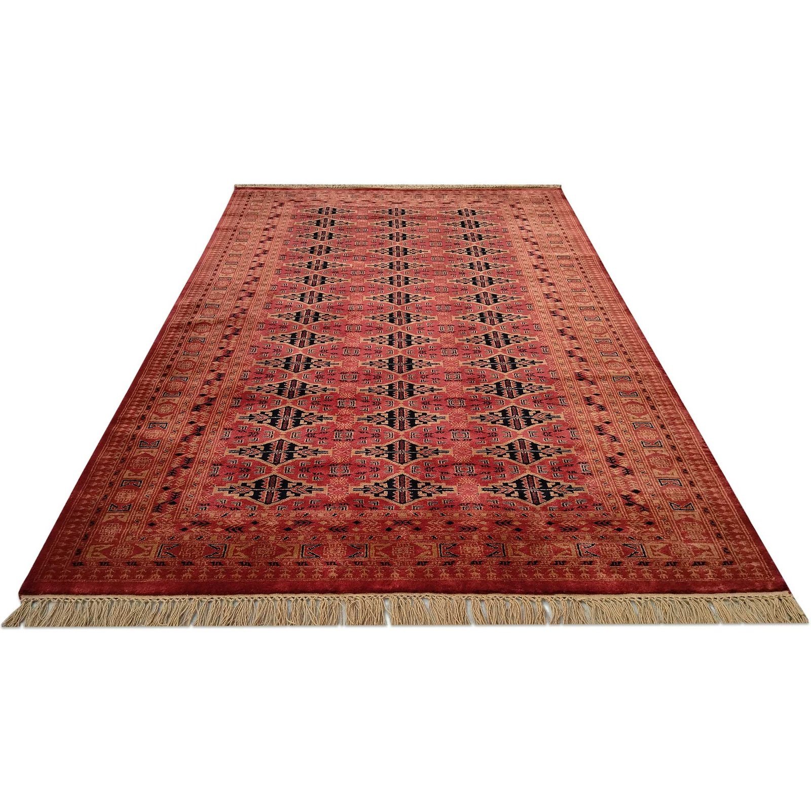 6x9 Feet Wool Red Hand Knotted Carpet - Image 2