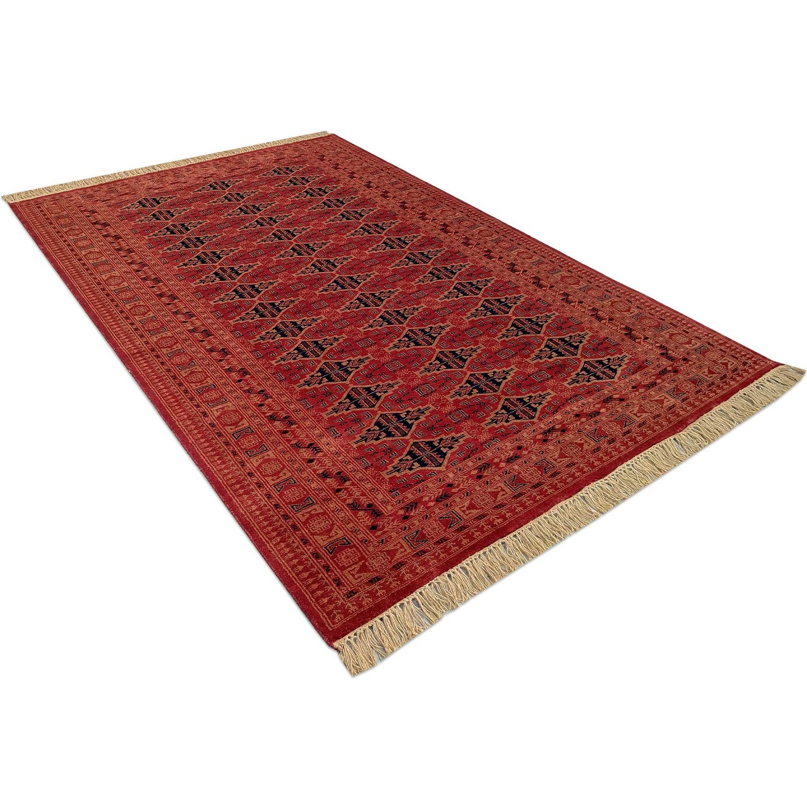 6x9 Feet Wool Red Hand Knotted Carpet - Image 7