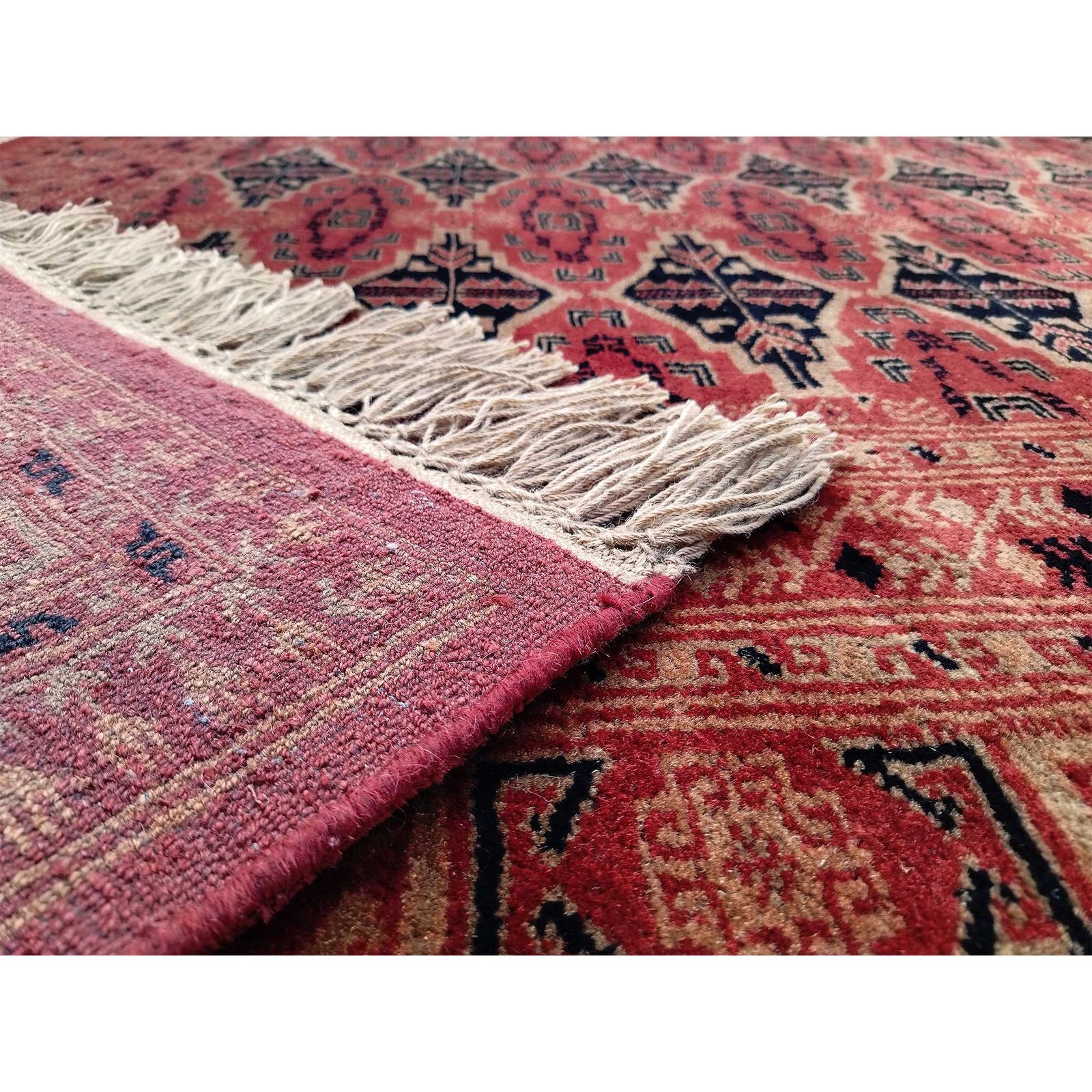 6x9 Feet Wool Red Hand Knotted Carpet - Image 3