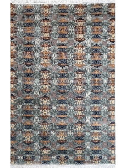 6x9 ft Hand Knotted Woolen Carpet Gray Chin