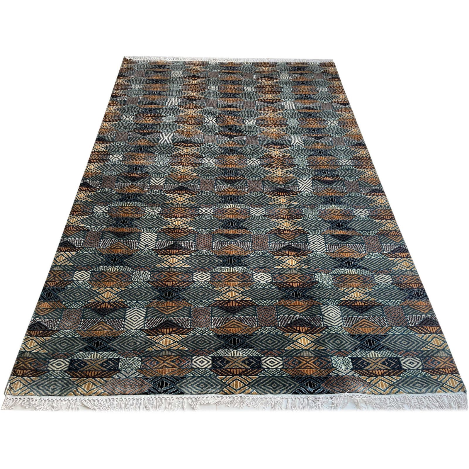 6x9 ft Hand Knotted Woolen Carpet Gray Chin - Image 2