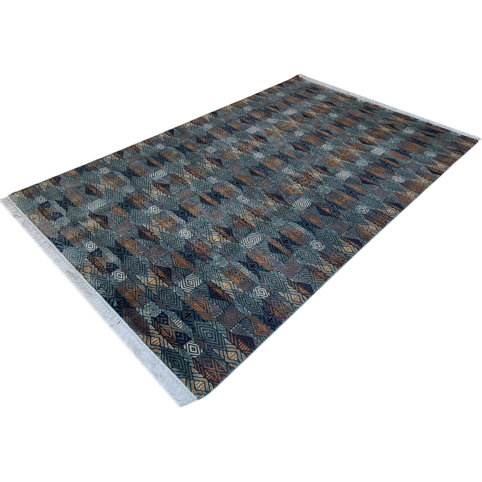6x9 ft Hand Knotted Woolen Carpet Gray Chin - Image 7
