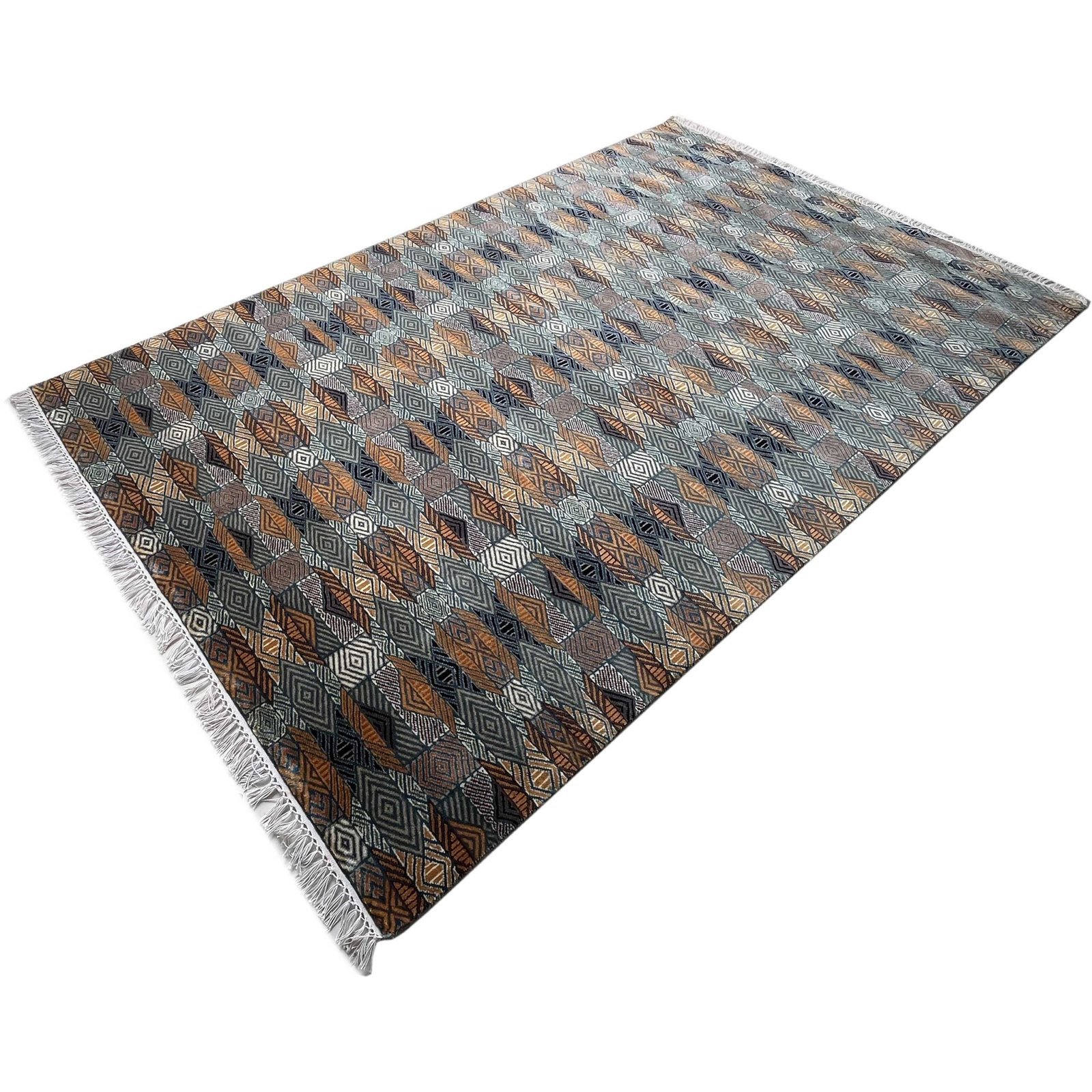 6x9 ft Hand Knotted Woolen Carpet Gray Chin - Image 6