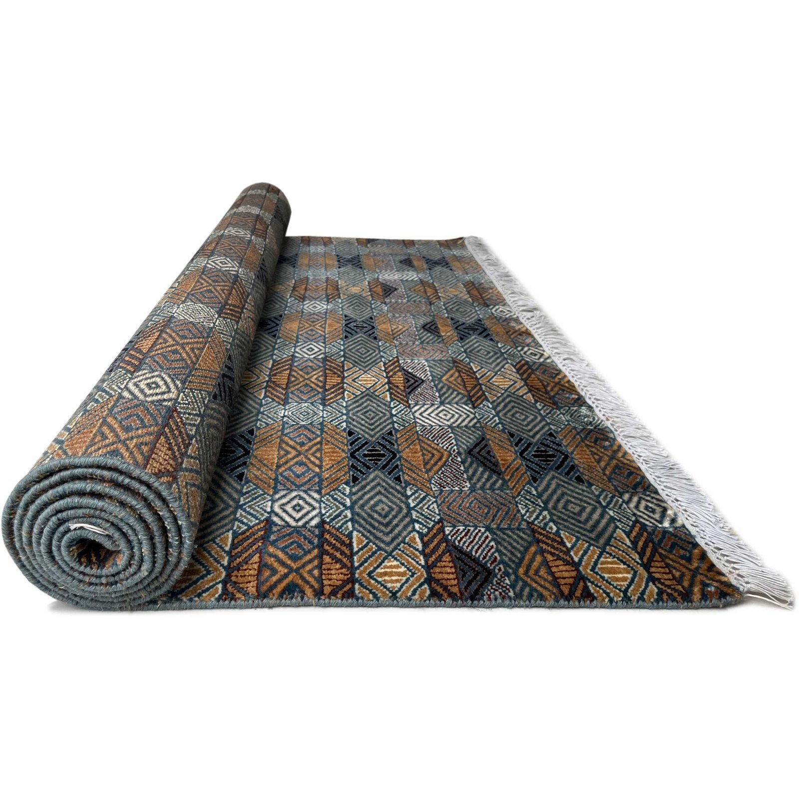 6x9 ft Hand Knotted Woolen Carpet Gray Chin - Image 4