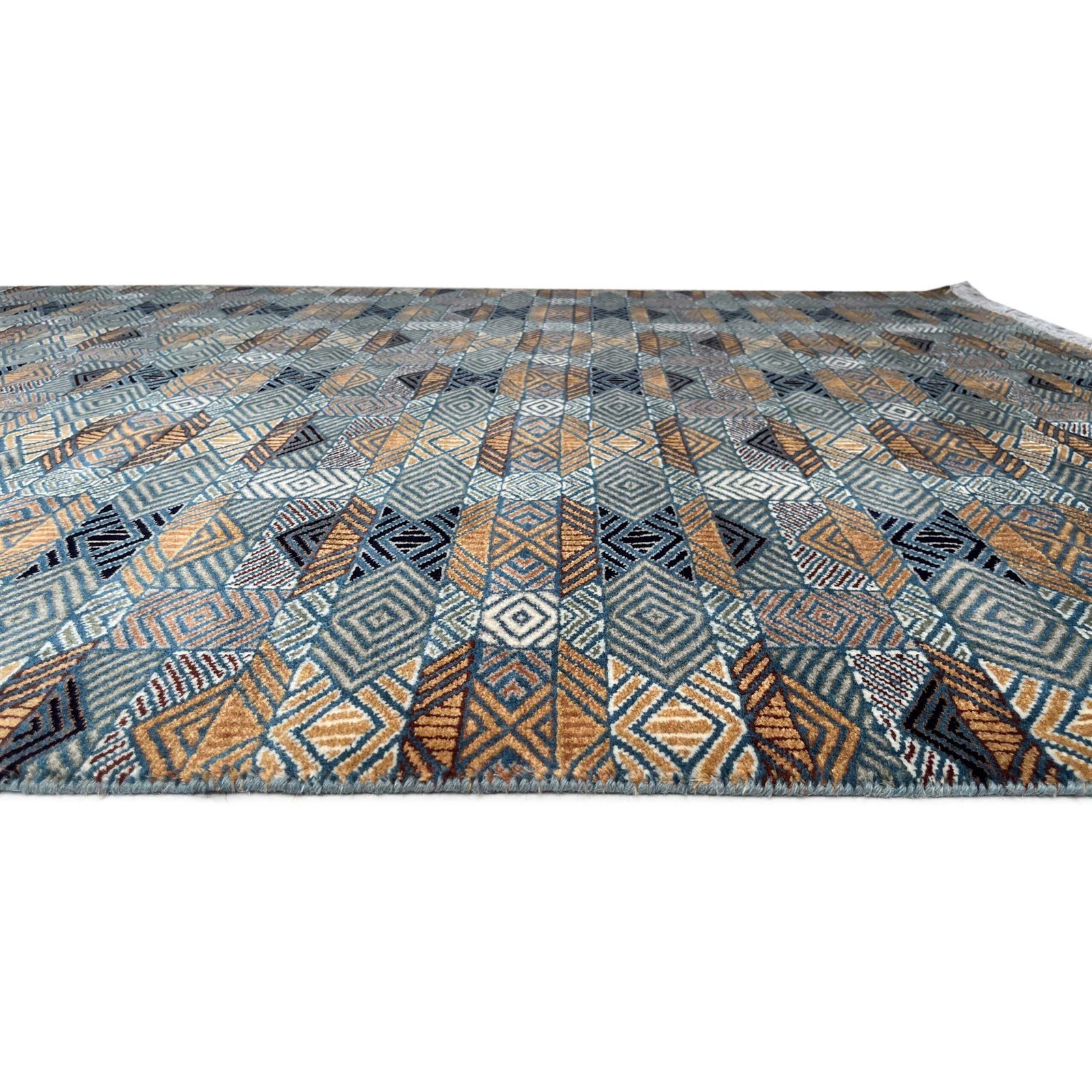 6x9 ft Hand Knotted Woolen Carpet Gray Chin - Image 3